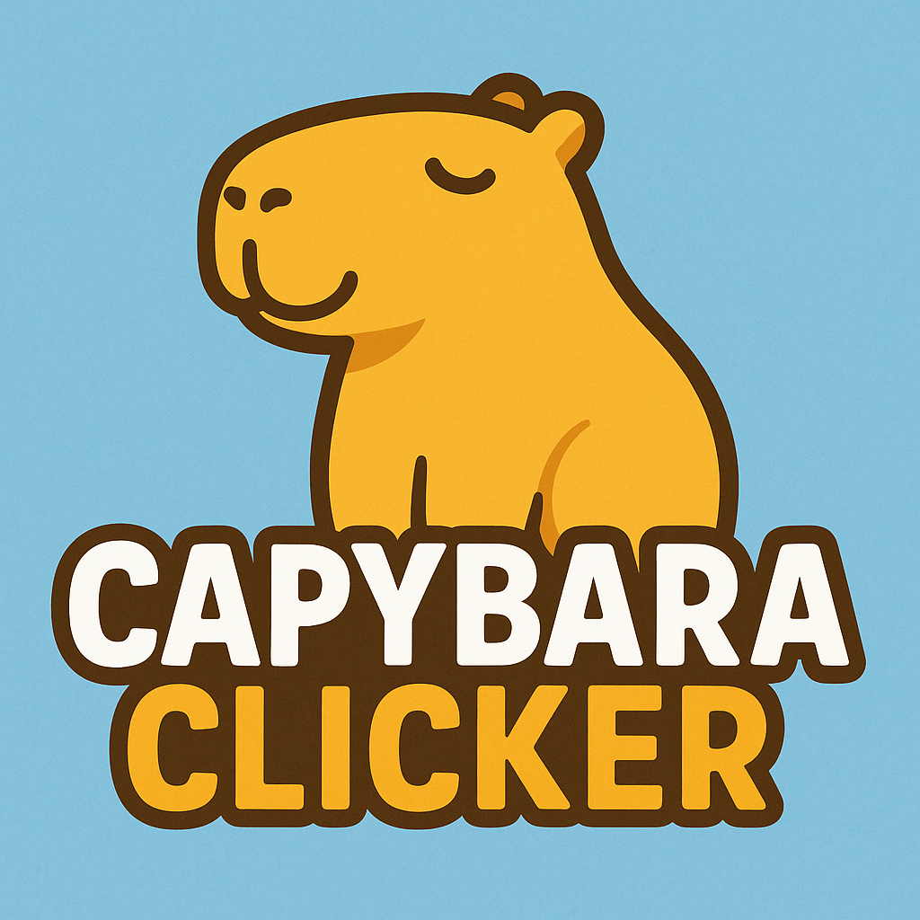 Capybara Clicker Official logo with the adorable yellow capybara character